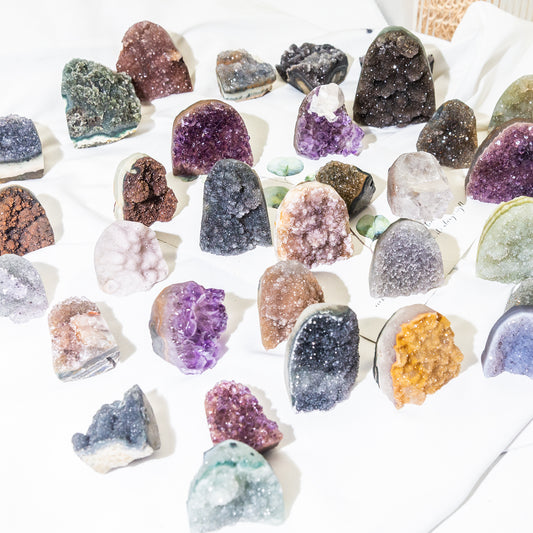 Rainbow amethyst druzy freeform