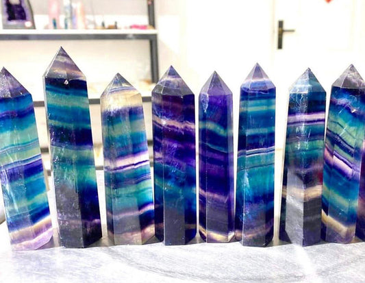 Rainbow fluorite mini tower